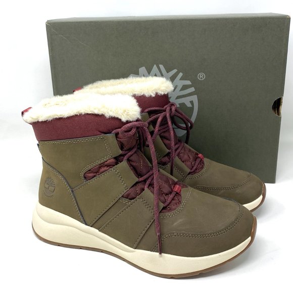 Timberland WOMEN‘S Size 8.5 TB 0A2CR2 901 BOROUGHS PROJECT PULL ON BOOTS Olive - Picture 4 of 11